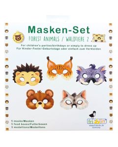 Fridolin Маски за Детско Парти-ЖИВОТНИ-5бр -11084