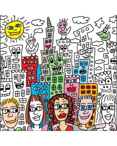 Fridolin Рисунка в рамка-James Rizzi-4 рис.-Оцве -11153