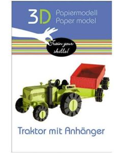 Fridolin 3D Модел за сглобяване от картон-ТРАКТОР С РЕМАРКЕ