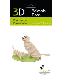 Fridolin 3D Модел за сглобяване от картон-GOLDEN RETRIEVER-11717