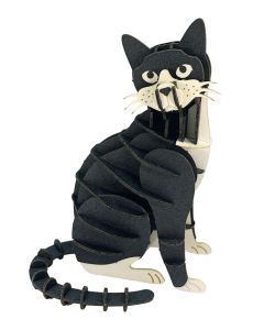 Fridolin 3D Модел за сглобяване от картон-КОТКА Бяло и Черно-11759