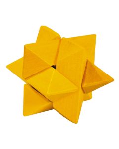 Fridolin 3D Дървен Мини Логически Пъзел Звезда**-Жълт-17594