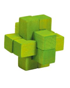 Fridolin 3D Дървен Мини Логически Пъзел Кръст***-Зелен-17596