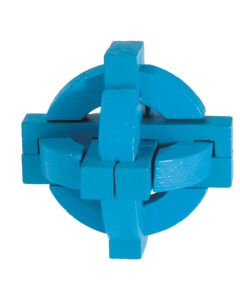 Fridolin 3D Дървен Мини Логически Пъзел-Двоен-СИНьО-17724