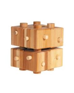 Fridolin 3D Логически Бамбуков Пъзел*****-Куб с пръчки -17173