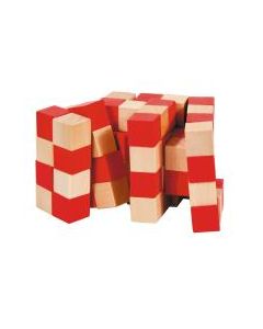 Fridolin 3D Дървен Логически пъзел Master Cube - натур/червено-17192