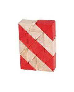 Fridolin 3D Дървен Логически пъзел Змията - ЧЕРВЕНО-17307