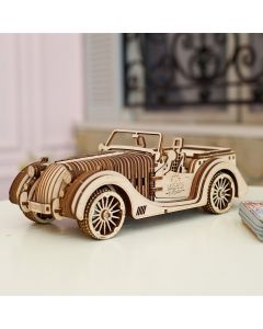 Ugears 3D Дървен пъзел Roadster VM-01 – Механичен автомобил - 70052