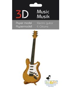 Fridolin 3D Модел за сглобяване от картон-ЕЛЕКТРИЧЕСКА КИТАРА-11574