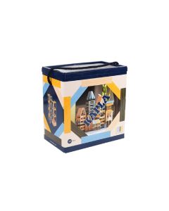 KAPLA® Кутия 120 дървени елементи-натурално, жълто, синьо, зелено