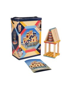 [НОВО] KAPLA® Кутия 200 дървени елемента-ЛЯТО-140 натурални и 60 цветни