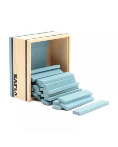 KAPLA® 40 светлосини планки в дървена кутия