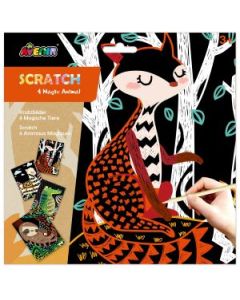 Avenir Скреч Рисунки-ЖИВОТНИ, 23 см, - 4 рисунки