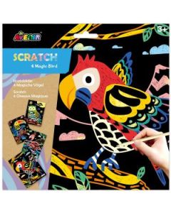 Avenir Скреч Рисунки-ПТИЦИ, 23см - 4 рисунки