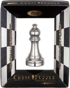 Hanayama Huzzle Cast Chess Bishop-ОФИЦЕР-сребърна шахматна фихура