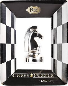 Hanayama Huzzle Cast Chess Knight-КОН-сребърна шахматна фигура