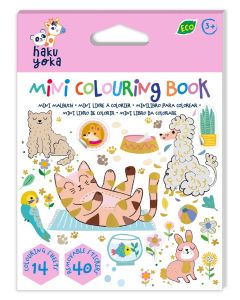 Haku Yoka Мини Книжка за Оцветяване-Домaшни Любимци HY253179