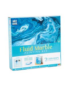 Really Magical Изкуство с течни мраморни боички- Канвас -синьо