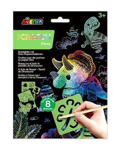 Avenir Скреч с Шаблони-ДИНОЗАВРИ-8 шаблона,2 листа