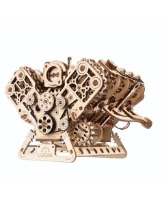 Ugears Двигател V8 -3Д модел-Дърво-Мащаб 1:6 