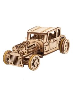 Ugears Hot Rod Furious Mouse - Състезателен автомобил-3Д дървен механичен модел-70192